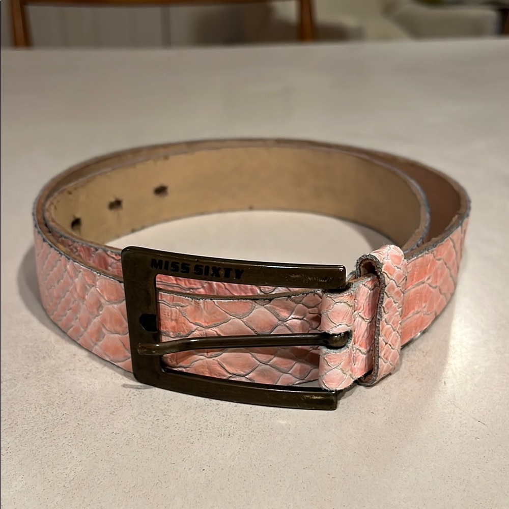 Miss Sixty Pink Snakeskin Belt